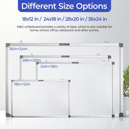 M&G Dry Erase Board Magnetic White Board for Wall, 18” x 12” Small Whiteboard with 2 Markers & 2 Magnets & 1 Eraser, Portable Whiteboard for Planning, Drawing, to Do List, Office Use