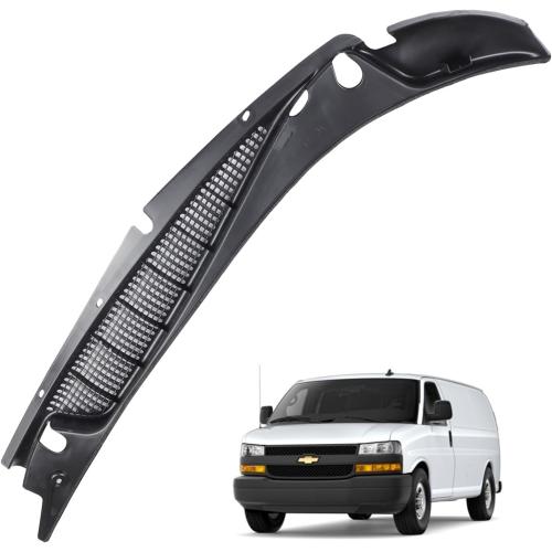 MUCO Front Windshield Cowl Cover Panel 25826329 Left Driver Side Compatible with Chevy Express/GMC Savana 1500 2500 3500 Van 1996-2006 2007 2008 2009 2010 2011 2012-2020 Gloss Black