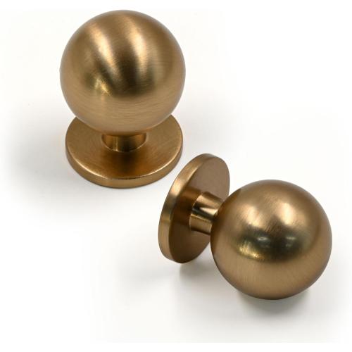 FILTA 10 Pack 1Inch(27mm) Diameter Round Solid Ball Champagne Bronze Cabinet Knobs Drawer Pulls Cabinet Hardware for Kitchen Cabinets and Bathroom Cabinets