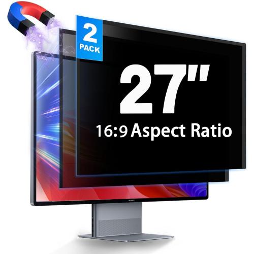 2 Pack Hidden Design Magnetic Computer Privacy Screen Filter 27 inch
