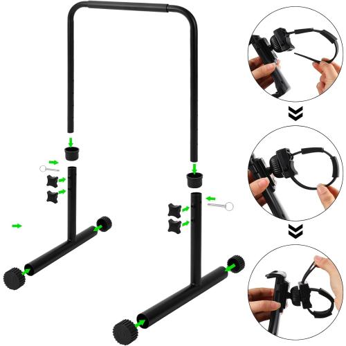 Leinuosen 24.4 Inch Wide Handle Bar for Walking Pad Only with Phone Holder Adjustable Handrail Height from 30.7 to 39.37 Inch Comfortable Grip Stainless Steel Frame Overbold Stable