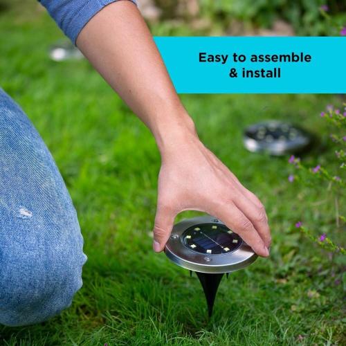 8Pack.... Solar-Powered Outdoor Disk Light