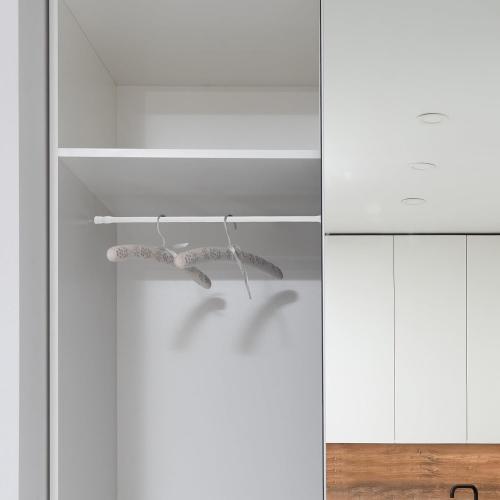 Nail-Free Tension Pole Adjustable Door Curtain Rod and Shower Curtain Rod 55-90Cm White 2Pcs for Bathroom and Window Use