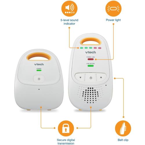 VTech Upgraded Audio Baby Monitor with Rechargeable Battery, Long Range, and Crystal-Clear Sound