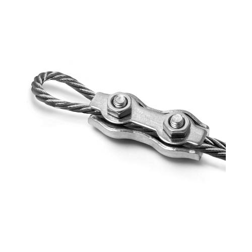 QWORK Cable Clamp, 50 Pcs M3 Stainless Steel Duplex 2 Post Wire Rope Clamps for 1/16 - 1/8 Diameter Wire Rope