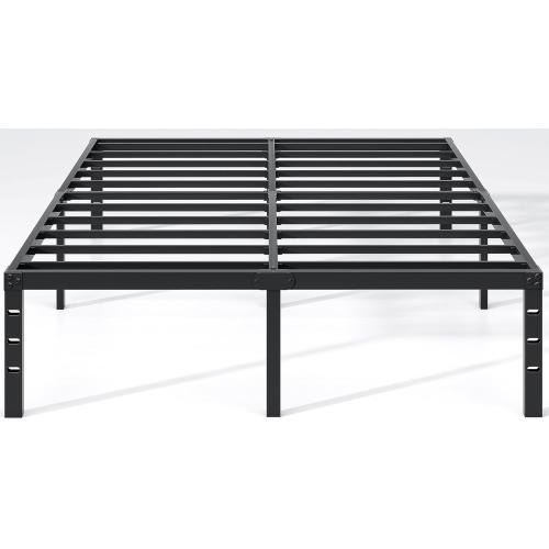 Size Queen  Color Black Metal Bed Frame,Queen Size Bed Frame with Storage Space,Heavy Duty Sturdy Mattress Foundation,Easy Assembly,No Box Spring Needed, Black,14 Inch,Queen