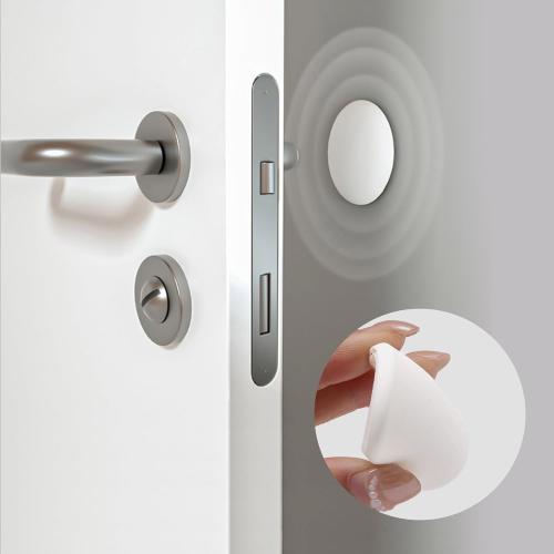 Door Stoppers - 1.57 White Door Stoppers for Wall (12 Pack), with Heavy-Duty Adhesive - Wall Protector & Shock-Absorbent Protectors from Door Knobs - Prevents Scratches on Walls & Doors