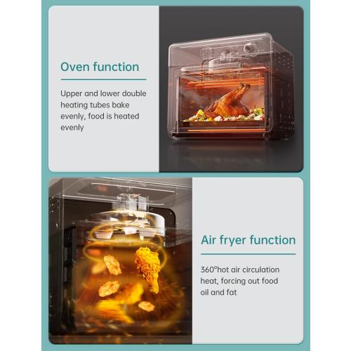 Neretva [21 QT& 6-in-1] Toaster Oven & Air Fryer, Compact Toaster Ovens Countertop with 5 Slices 1500W Rapid Heat Air Fryer Toaster Oven Combo Stainless Steel for Bake/Toast/Broil/Air Fryer/Defrost