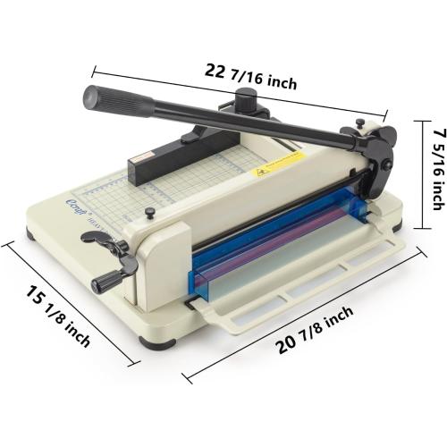 Ecraft Heavy Duty 12 Guillotine Paper Cutter - 400 Sheet Capacity,Solid Steel with HSS Blade,Industrial Commercial Trimmer for Office,School,Print Shop,Safety Lock & Clear Grids