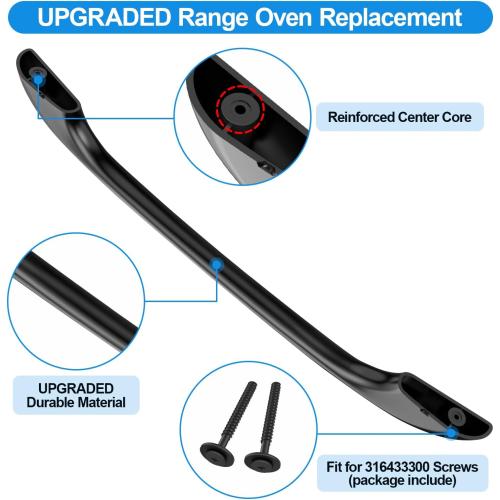Upgraded 5304458312 Oven Door Handle for Frigidaire Oven Handle Replacement | Oven Door Handle 5304458312 Kenmore Electric Frigidaire 30”Stove Handle Replacement,Black Oven Range Handles With Screws