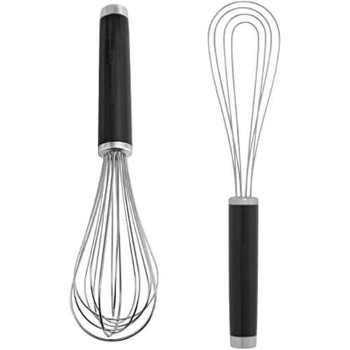 KitchenAid Utility and Flat Whisk Set, Set Of 2, Black
