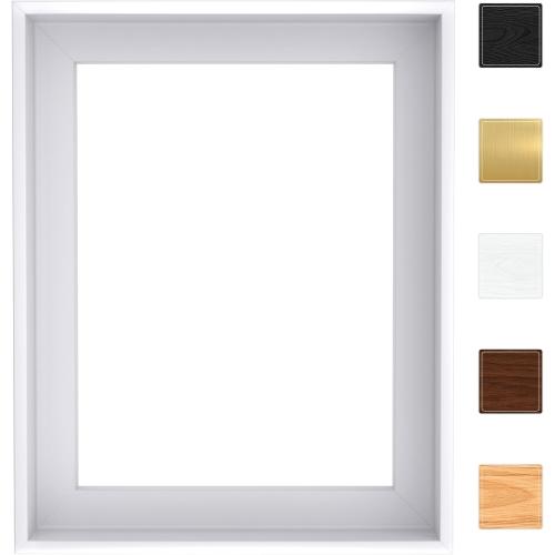 Canvas Floater Frame for Finished Canvas Art, 1.25 Deep Floating Shadow Gap Design, Floating Frame for Canvas Art, Modern Gallery Style Wall Decor, Hardware Included (White, 20x24)