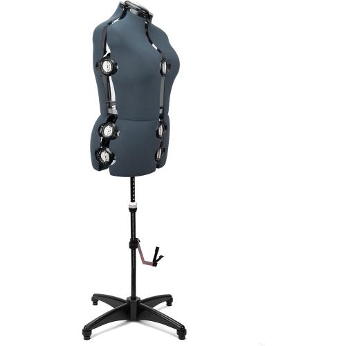BHD BEAUTY Dark-Gray 13 Dials Female Fabric Adjustable Mannequin Dress Form for Sewing, Mannequin Body Torso with Tri-Pod Stand, Up to 70 Shoulder Height. (Large)