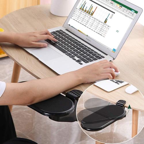 Ergonomic Desk Clamp On Tray Mouse Platform Extension Attachable Elbow Arm Rest Mouse Pad Tray Under Desk Shelf (Small Tray)