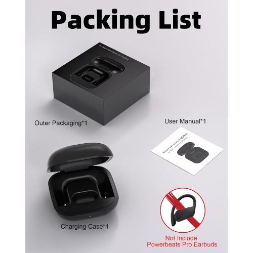 Charging Case Replacement for Powerbeats Pro: Beats Earbuds Charger Case with Bluetooth Pairing Sync Button, 700mAh Battery, Earbuds Not Included