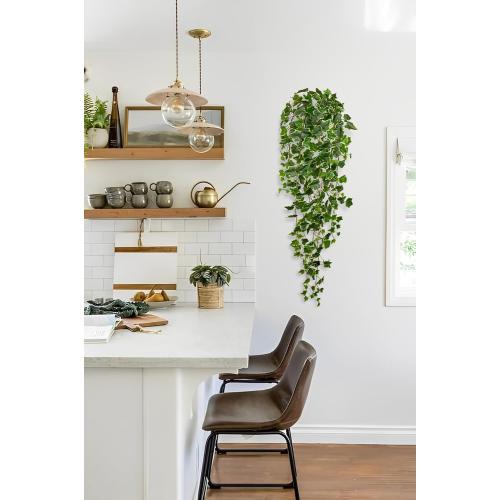 Hollyone Artificial Hanging Plants Wall Potted 47.2 Fake Ivy Vine Faux Ivy Leaves Hanging Greenery Plants for Wall Home Bedroom Indoors Outdoors Garden Patio Decor