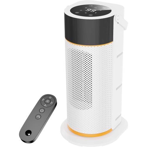 Portable Electric Space Heater - 1500W PTC Ceramic Fast Safety Heat Heater with Remote, Timer, 70 Swing, LED Display and Child Lock for Office Bedroom Home Indoor Use