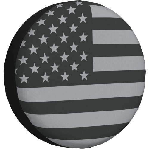 Spare Tire Cover Flag Weatherproof Universal Wheel Protectors for RV Travel Trailer Camper 17in