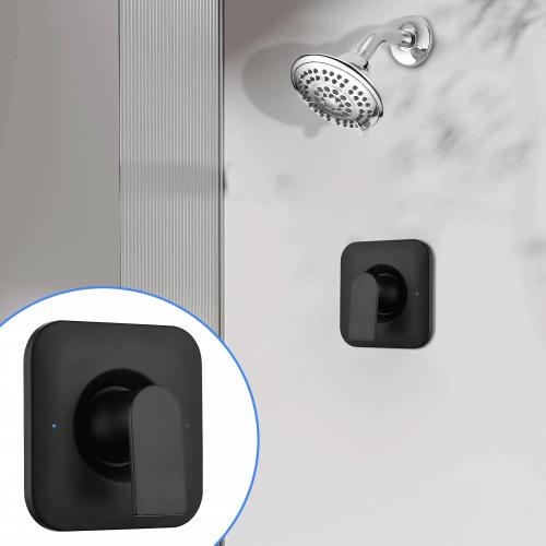 Shower Handle Replacement for Moen T2471BL Genta LX Posi-Temp Valve Trim Kit, Fits 2510 2520 2570 2590 Valves, Matte Black Shower Trim Kit Shower Lever Handle (Valve Not Included)