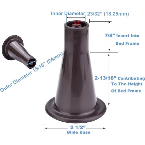 Home's Place 6PCS Reinforced Bed Frame Feet to Replace Wheels. Prevent Sliding, Protect Floor. Plastic Bed Frame Feet Replacement