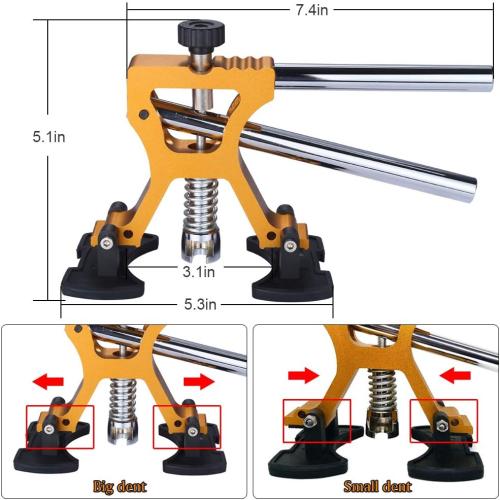 Auto Body Dent Repair Kit, Car Dent Puller with Golden Dent Puller for Auto Body Dent Removal, Minor Dent and Deep Dent Removal