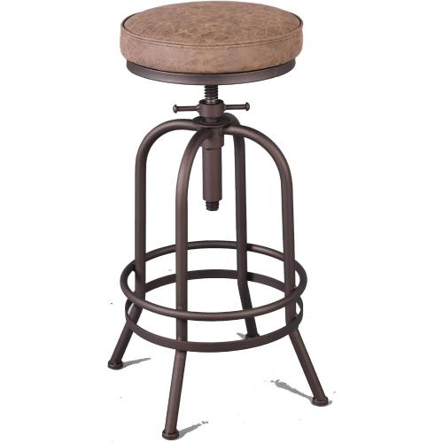 Diwhy Industrial Bar Stool-26-32 Inch Adjustable Swivel Metal PU Leather Seat Stool Bar Height Bar Stool with Footrest-for Kitchen, Dining Side Chair, Pub, Bistro, Set of 2, Copper