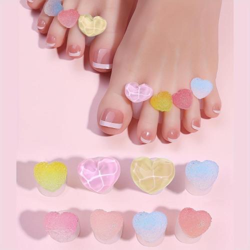 8pcs Nail Polish Toe Separator Silicone Love Shape, Individual Toe Spacers Fingers Nail Stretchers Pedicure Tool for Salon Home(Heart Shape)