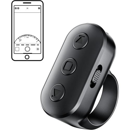 Phone Camera Remote Control with Zoom for iPhone & Android, Rechargeable Bluetooth Camera Remote with Front/Rear Camera Switch, Fingertip Wireless Bluetooth Clicker for Photo & Video Recording.