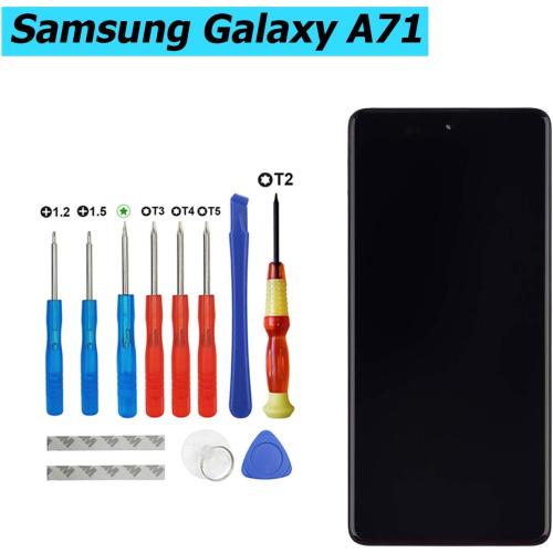 Vvsialeek Replacement AMOLED Display Compatible with Samsung Galaxy A71 A715 SM-A715F 2019 6.7 inch LCD Digitizer Touch Screen Assembly Frame with Toolkit (Black)…