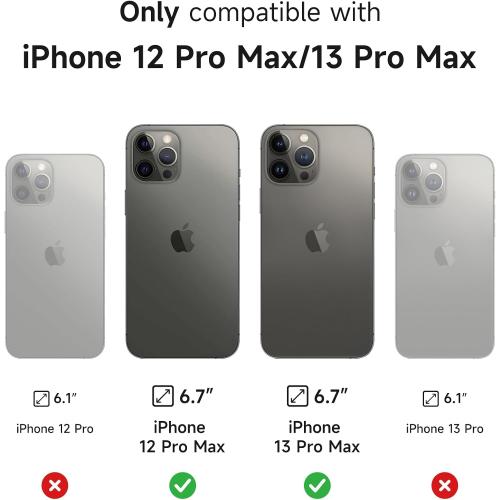 SURITCH for iPhone 13 Pro Max/12 Pro Max Case with Magnetic Camera Slide Cover and Adjustable Kickstand, Compatible with MagSafe, Shockproof Bumper Case Slim Protective Cover 6.7 Inch, Black