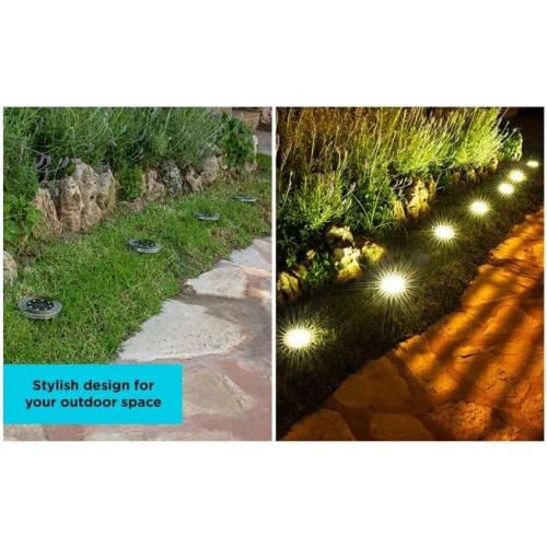 8Pack.... Solar-Powered Outdoor Disk Light