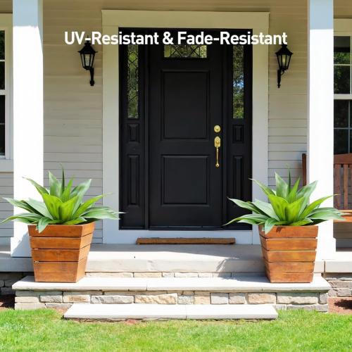 VeriNatural Artificial Agave Plant,Faux Plants Outdoor Decor,UV Resistant Large Potted Greenery,Realistic Plastic Succulents for Patio Porch Entryways Office Garden,1 Pack