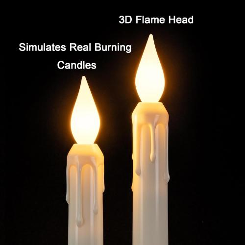 6 Pcs Sensor Dawn to Dusk Window Candles, Flickering Battery Candles for Windows, Ultra Bright Fake Candle Lights with Black Holders, Led Candlesticks for Xmas Home Decor, White Light