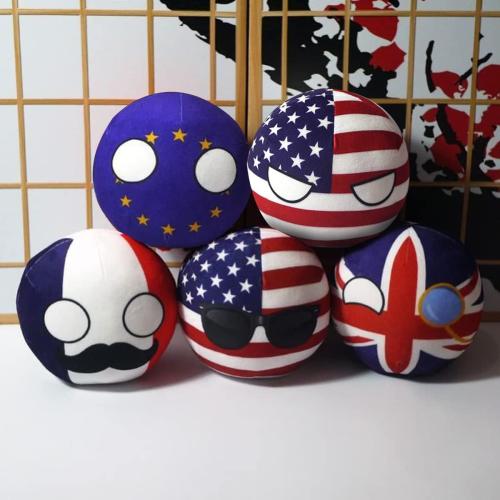 Polandball Plush Doll Countryball, Toy Plush Gift,USA USSR UK France Russia Canada Italy Country Ball, 7.87 Inches