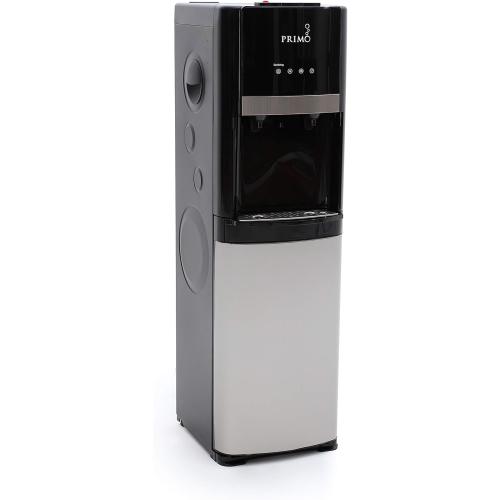 Primo Bottom-Loading Self-Sanitizing Water Dispenser - 2 Temp (Hot-Cold) Water Cooler Water Dispenser for 5 Gallon Bottle w/Child Safety Lock, Black and Stainless Steel