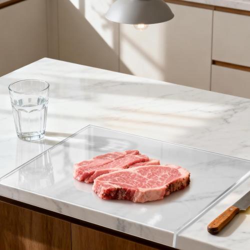 Large Acrylic Cutting Board with Counter Lip, 30x20inch Clear Cutting Boards for Countertop，2PCS, Countertop Protector And 16 * 20 Inch Dish Drying Mat，5mm Non-Slip Cutting Board for Kitchen Counter