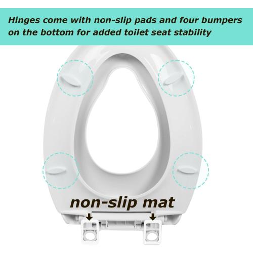 Size 18.5 Toilet Seat With Toddler Seat Built in, ELONGATED, Slow-Close, Potty Training For Kids, Easy To Install And Clean, Toddler Toilet Seat Attachment, Never Loosen, White, Oval(18.5)
