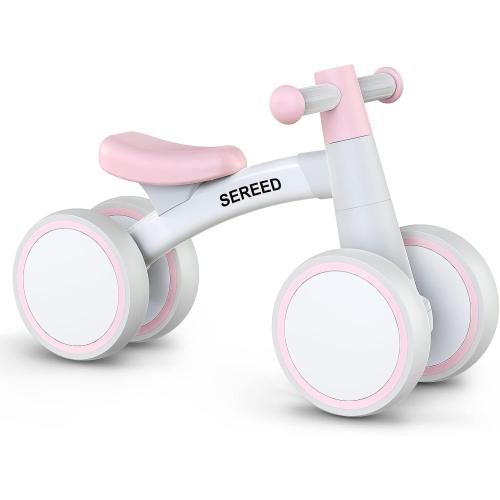 SEREED Baby Balance Bike for 1 Year Old Boys Girls 12-24 Month Toddler Balance Bike, 4 Wheels Toddler First Bike, First Birthday Gifts