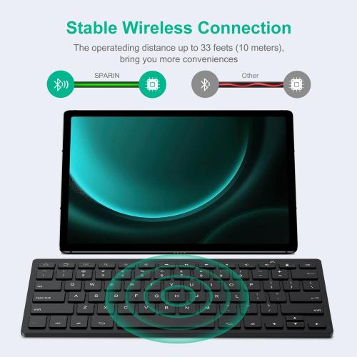 SPARIN Bluetooth Keyboard for Samsung Galaxy Tab A9 Plus/S11/S10 FE/S9 FE/S10 /S6 Lite and Other Android Tablet, Wireless Keyboard for Samsung Models/Windows/PC/Phone, Lightweight, Ultra-Slim