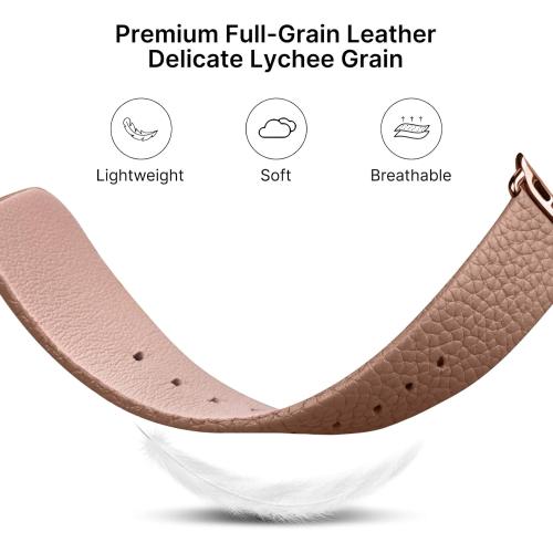 Fullmosa Leather Bands Compatible with Apple Watch Band 42mm 41mm 40mm 38mm for Women Men, Top Grain Genuine Leather Strap for iWatch Series 11/10/9/8/7/6/5/4/3/2/1,SE3/2/1, Beige/Rose Gold