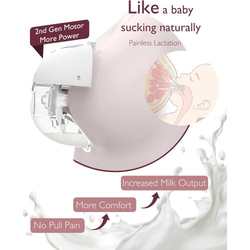 Momcozy M5 Hands-Free Wearable Breast Pump, Double-Sealed Flange for Baby-Like Comfort, 3 Modes & 9 Suction Levels, Portable Electric Pump – 24mm, 2-Pack Cozy Red