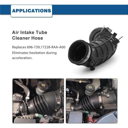 Air Intake Hose Compatible with Honda Accord 2003 2004 2005 2006, 2007 2.4L 17228 RAA A00 17228RAAA00 696-739