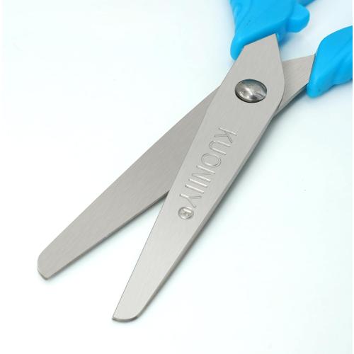 Kids Scissors with Comfort Grip Handles, 5 Inch Blunt Scissors for School and Classroom, Blue, Green, Pink, 6 Pack