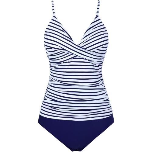 Size 16 Color Black Mycoco Women's Tankini Swimsuits Two Piece Tummy Control Bathing Suits V Neck Tankini Top with Bikini Bottom Swimwear