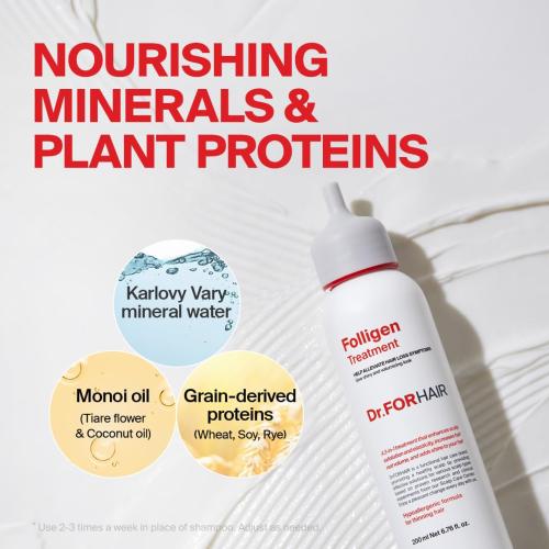 Dr.FORHAIR Folligen Treatment | Korean Hair Treatment | Scalp Treatment & Hair Mask | For Hair Thickening & Fuller Looking, 6.76 Fl Oz