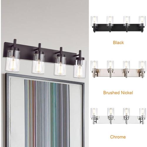 4 Lights Bathroom Vanity Light Fixture Oil Rubbed Bronze Sconces Wall Lighting Industrial Indoor Wall Mounted Lamp, Farmhouse Style for Kitchen Dining Room (Patent No.: US D958,438 S)