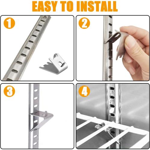 920158 Freezer Shelf Clip,Stainless Steel Shelf Clip for Refrigerator,Freezer Cooler Shelf Support,Replacement Shelf Square Buckles Clips (16)