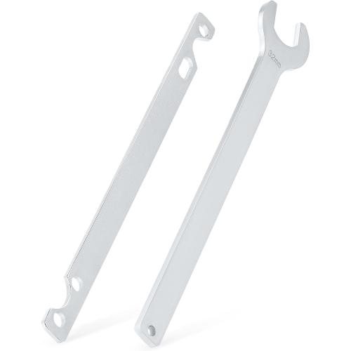 Orion Motor Tech Fan Clutch Wrench Set with 32mm Nut and Water Pump Pulley Holder for BMW E34 E36 E39 E46 E90, 2pc, Silver