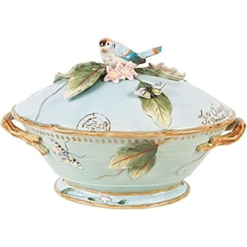 Fitz & Floyd Fitz and Floyd Toulouse Soup Tureen with Ladle, 3.5 Quart, Blue