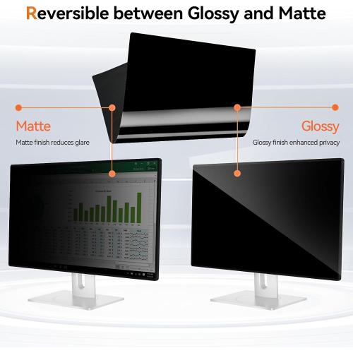 [2 Pack] 24 Inch Computer Privacy Screen for 16:9 Aspect Ratio Widescreen Monitor, Eye Protection Anti Glare Blue Light Computer Monitor Privacy Filter, Removable Anti-Scratch 24in Protector Film